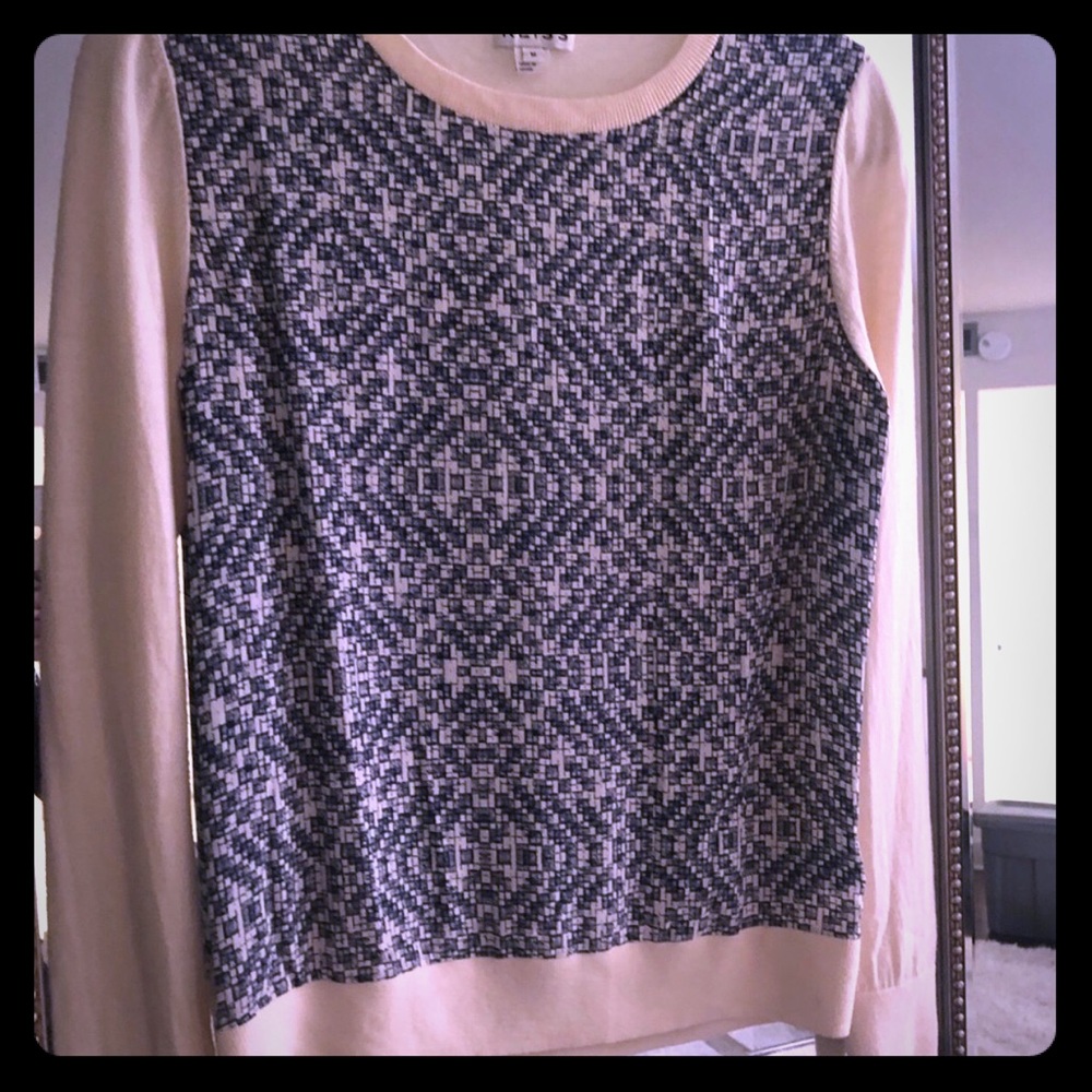 Reiss medium sweater cream and blue size medium